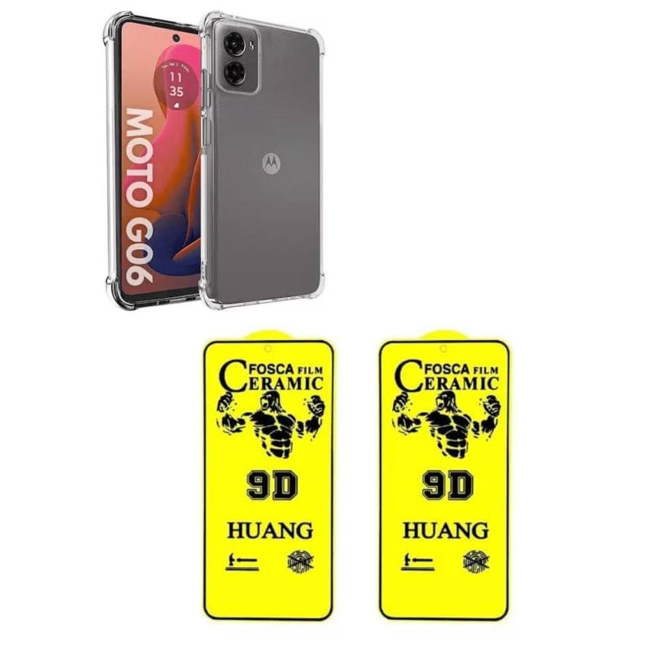 2UN Película Cerâmica Fosca Matte + Capa TPU Para Moto G06