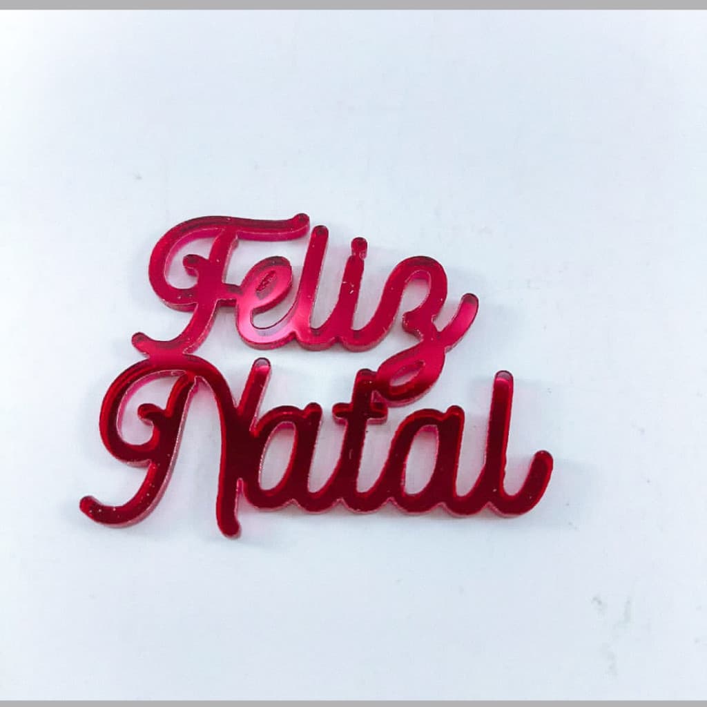 kit Apliques  Feliz Natal 5cm para bolo,panetone e chocotone em acrilico