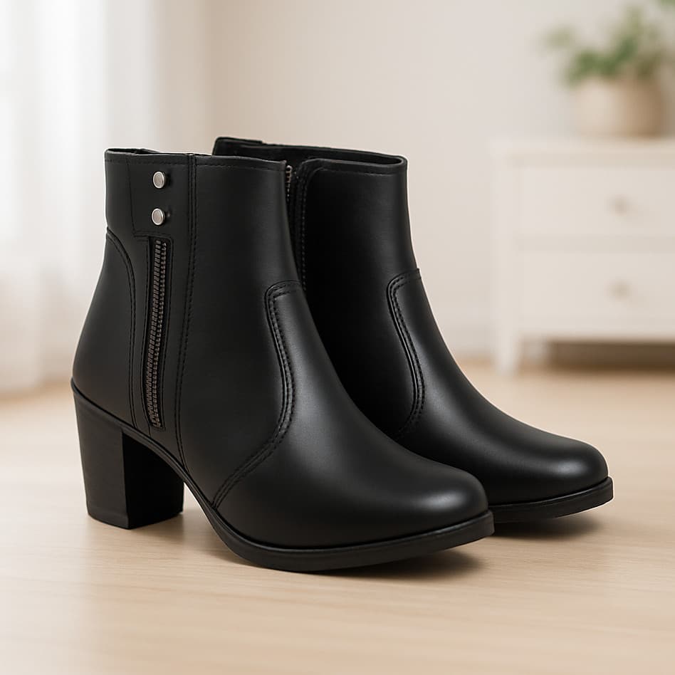 Bota Botinha Feminina Inverno Cano Curto Com Zipper - Oferta!!