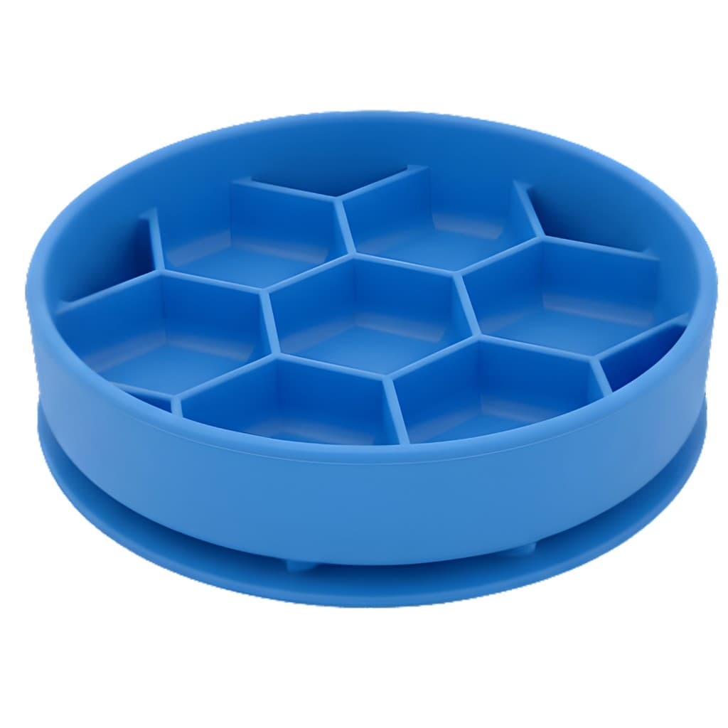 Comedouro Lento Colmeia com Ventosa New York Pets - Médio - Azul Celeste