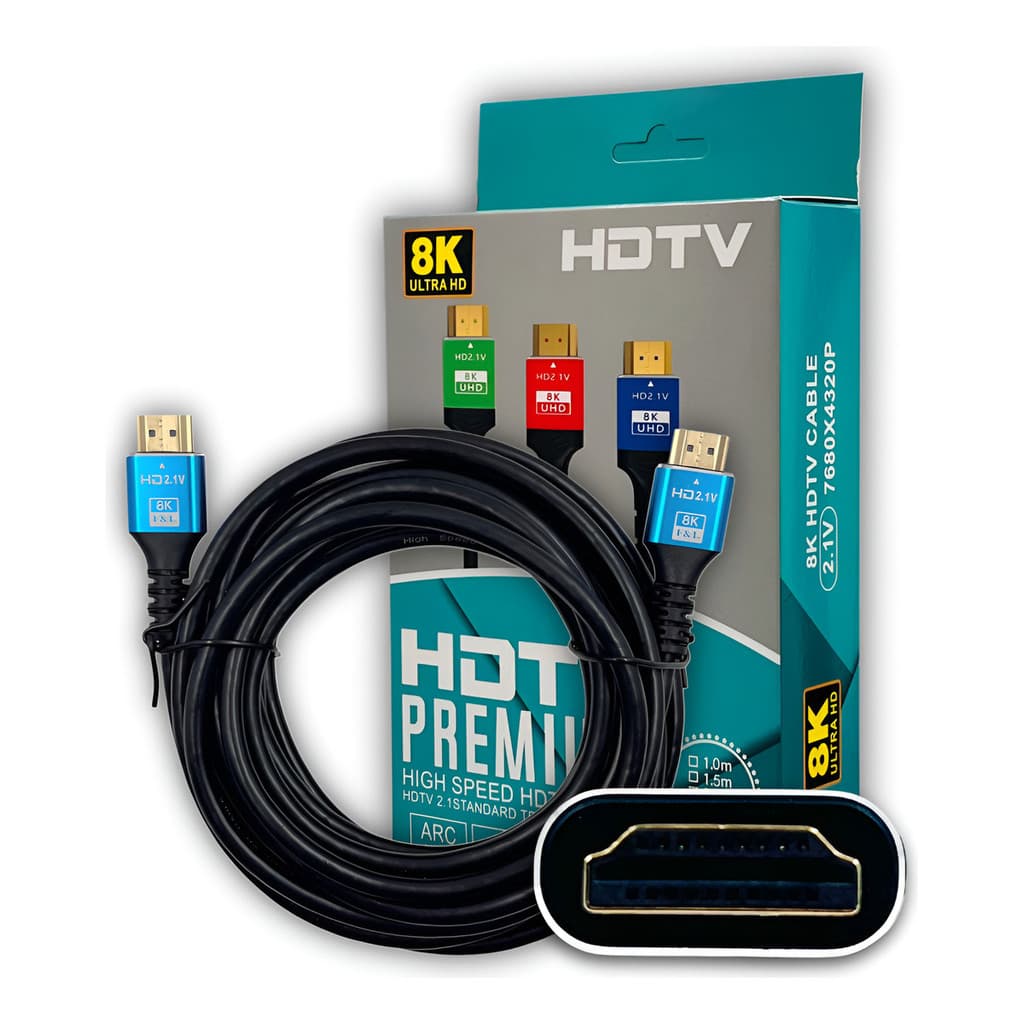 Cabo Hdmi 8k 2.1 Ultra Hd Premium 5m 48gbps Arc 4320p