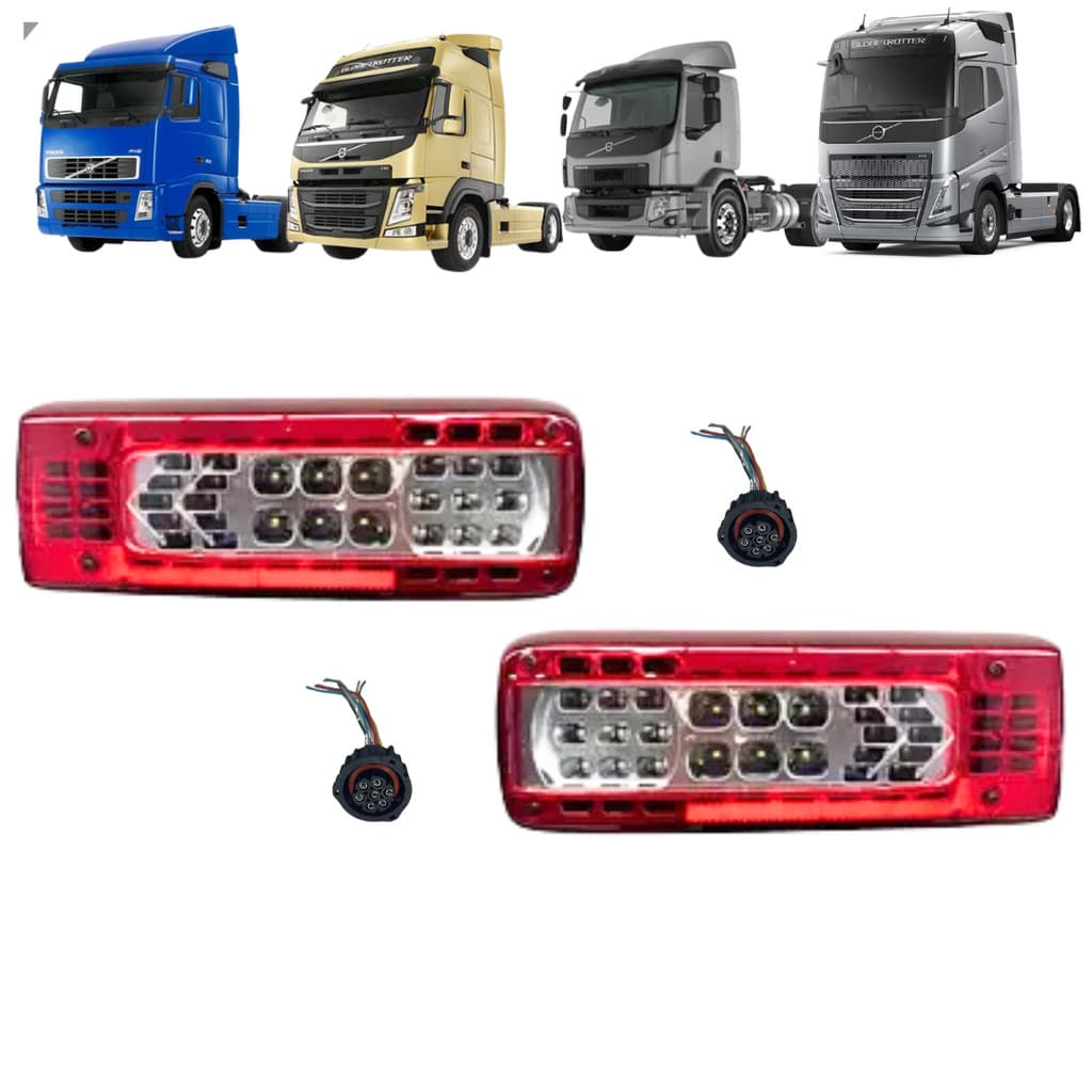 Par Lanterna Traseira Volvo Fh Fmx Fm Vm Led Com Chicote
