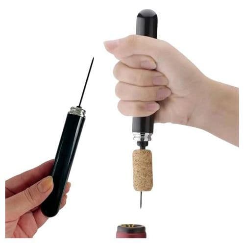 Saca Rolhas Pneumático Preto Prático Rápido Fácil Garrafa Vinho
