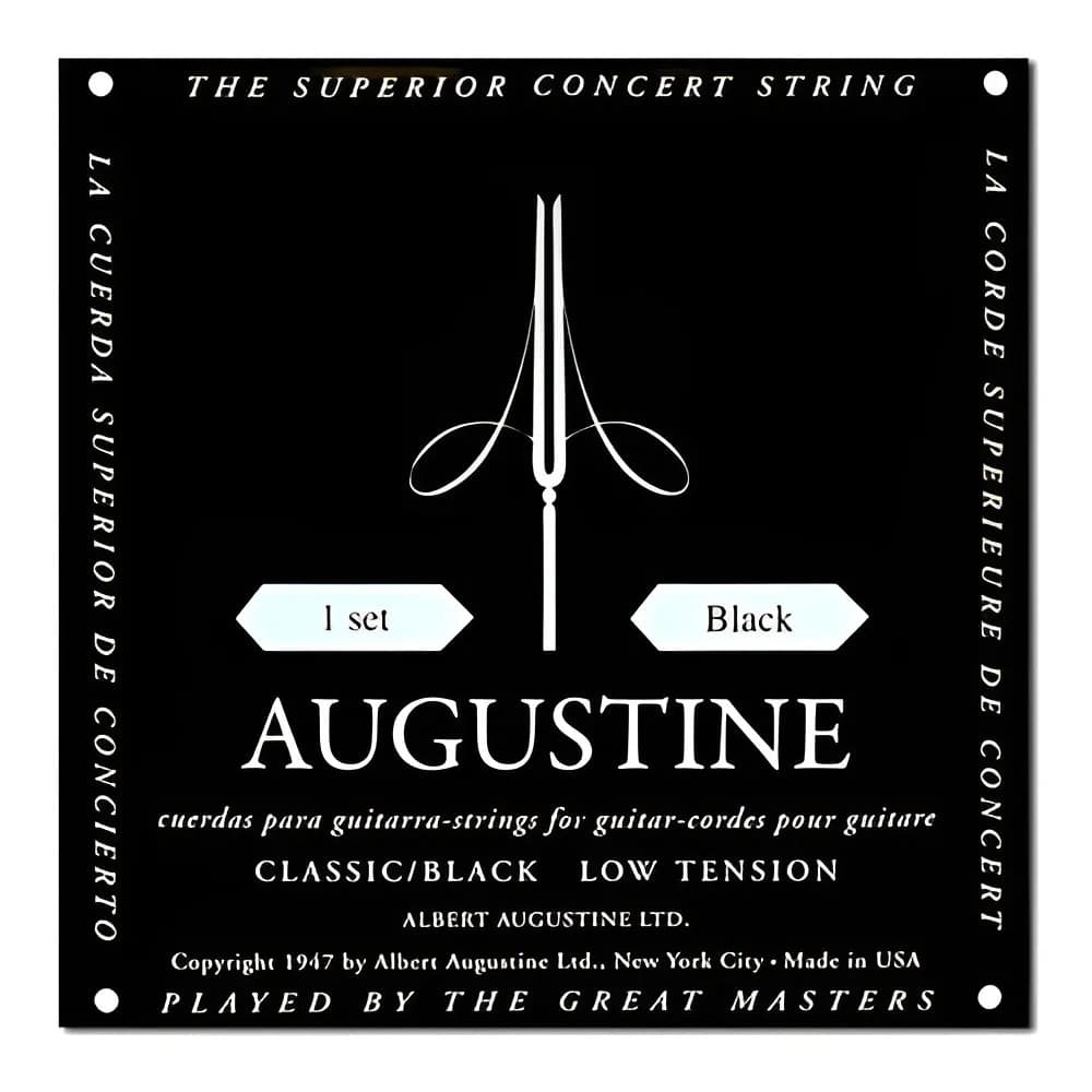 Classic Black Augustine Cordas Nylon Tensão Baixa P Violão