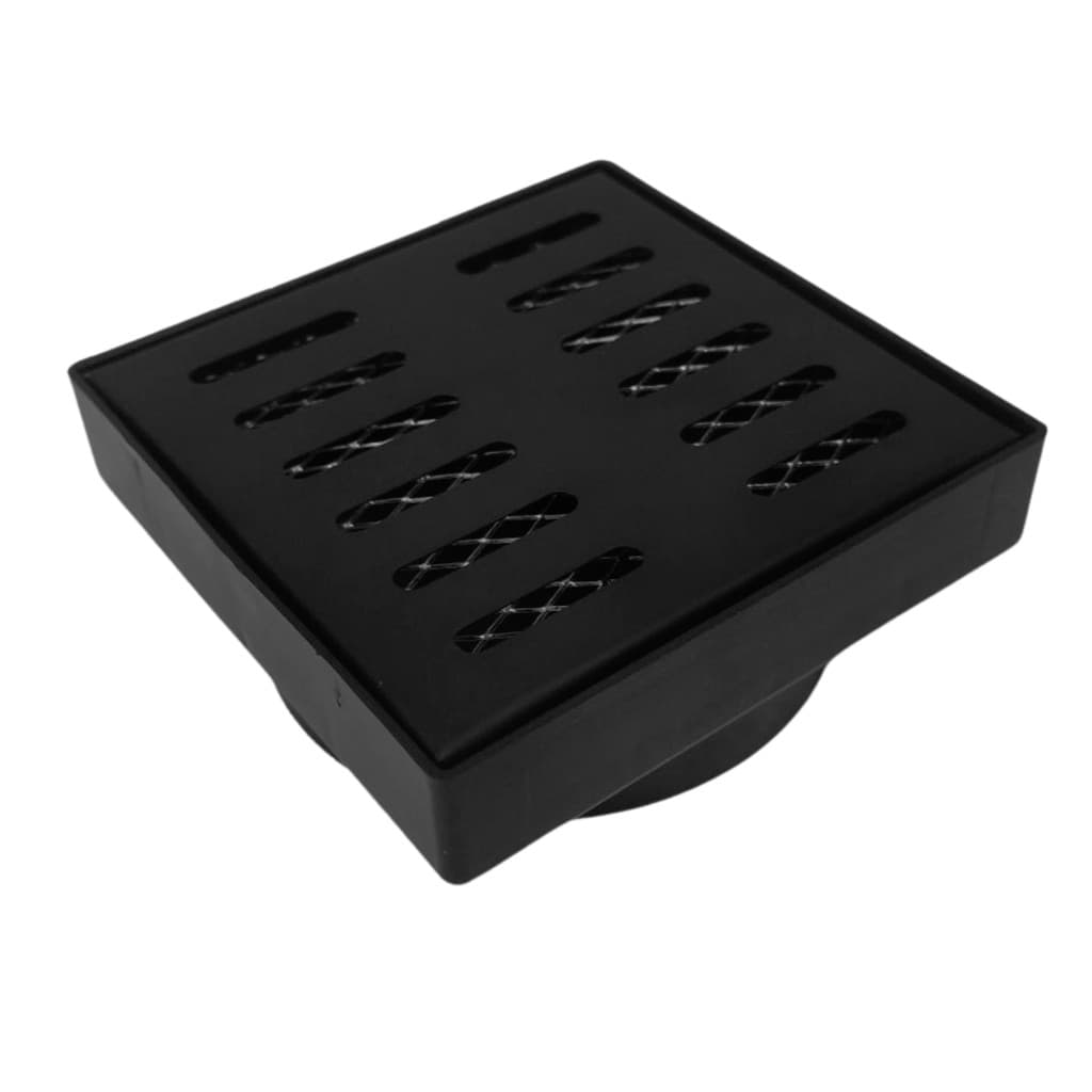 Ralo Inteligente Antiodor Quadrado 10x10 Vazado Preto Fosco Tela Sifão