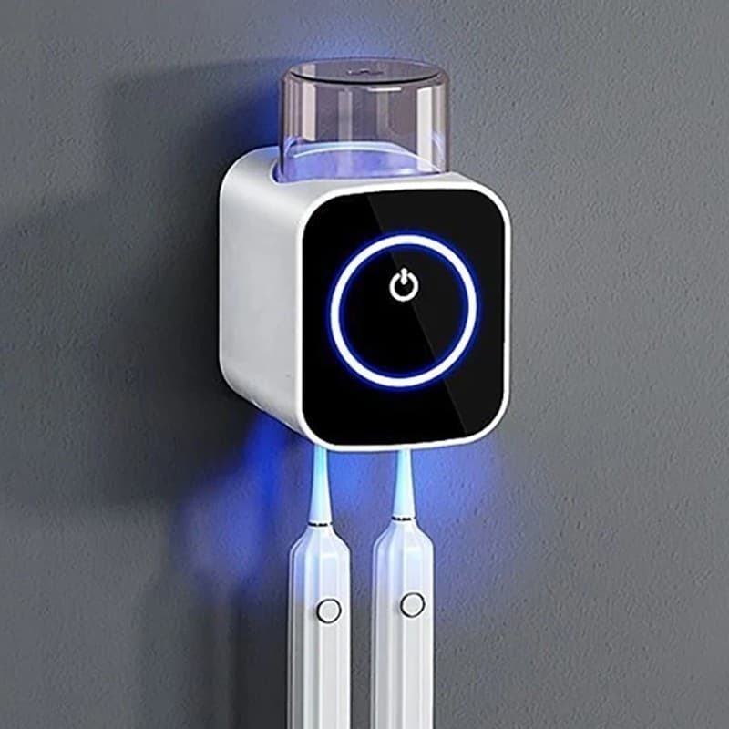 Suporte Escova De Dentes Esterilizador Com Luz UV Antibacteriano Função de secagem Decoracão Banheiro