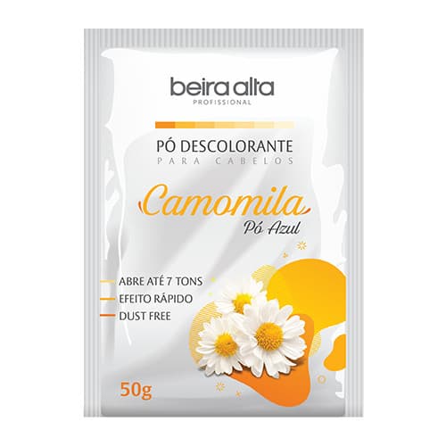 Descolorante para Pelos e Cabelos Profissional Efeito Rápido Beira Alta Camomila Pó Azul 50g