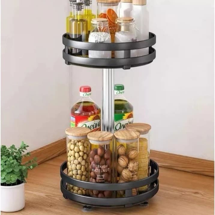 Organizador Condimentos Tempero Suporte Rack Estante Prateleira Giratório Produto Banheiro Cozinha