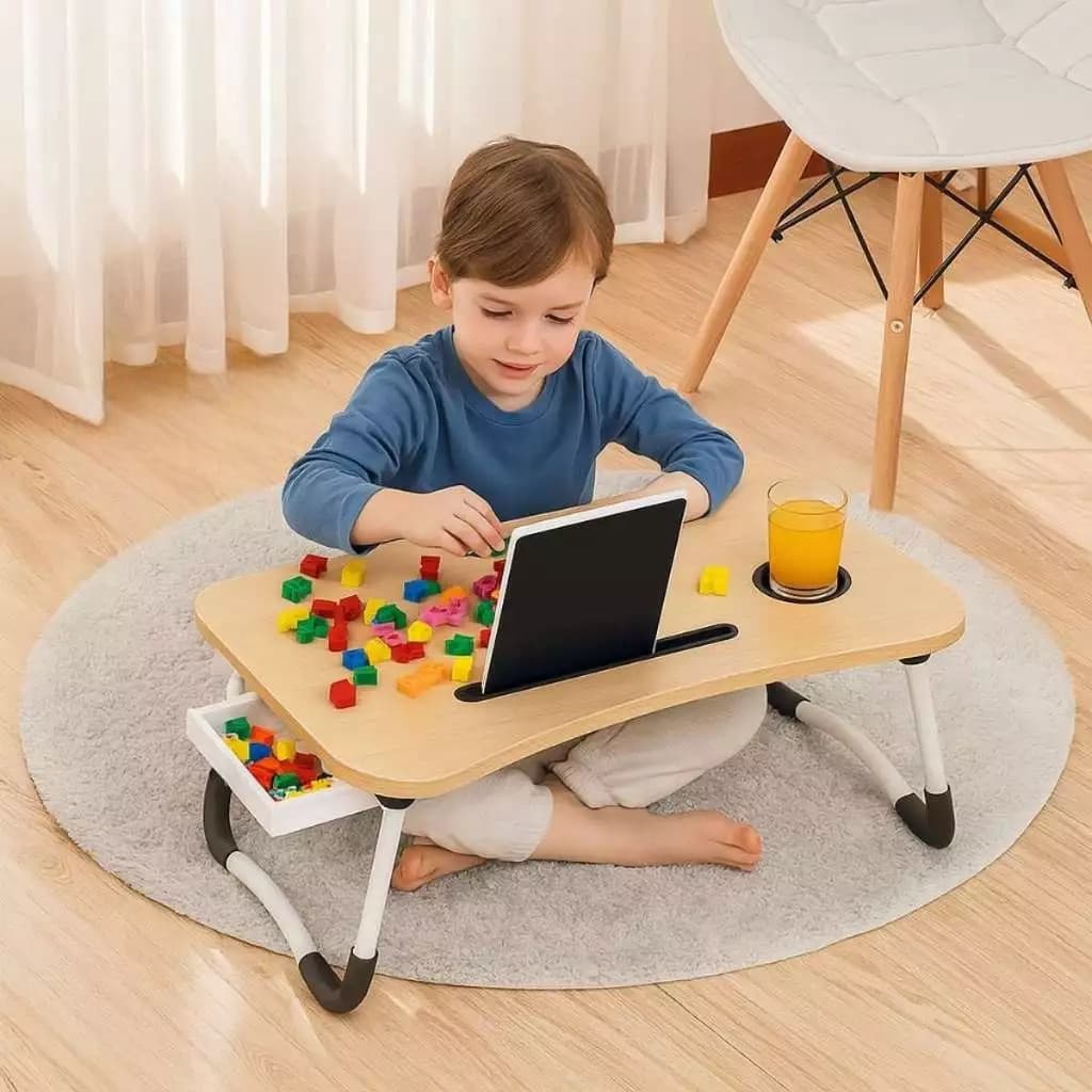 Mesa Dobrável Notebook Suporte Cama Bandeja Apoio Computador Trabalhar Pezinho Estudo Home Office
