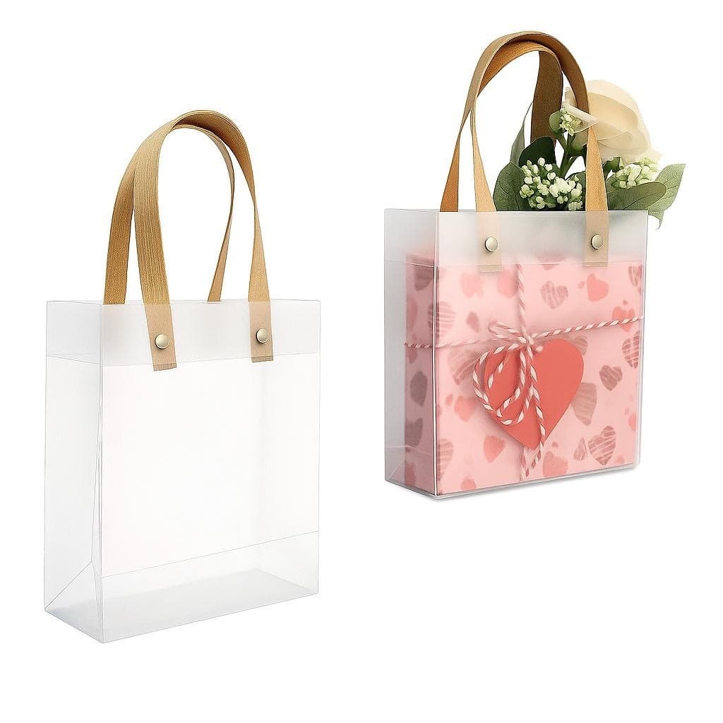 Kit Sacola Transparente Alça Para Festa Aniversário 25cm