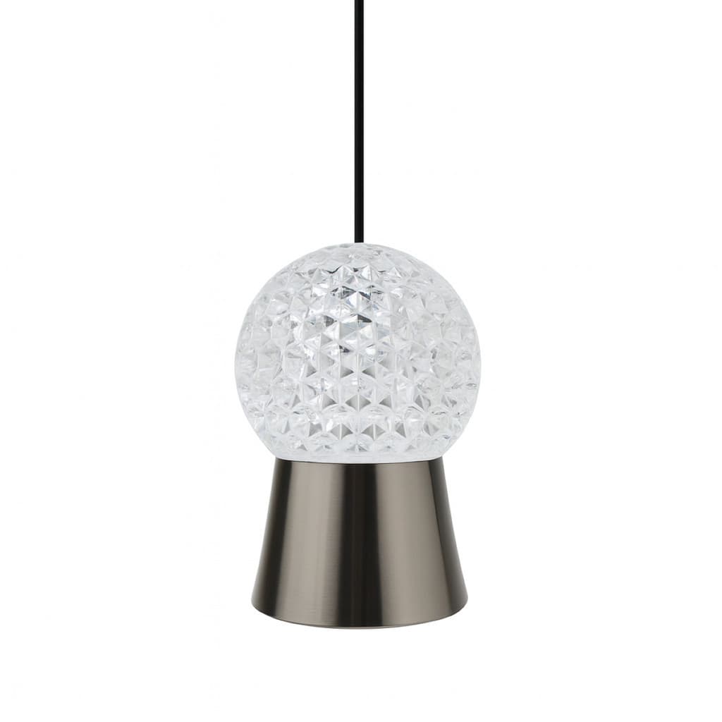 Pendente Cristal Suspenso Diamante Grafite Prata Design Luxuoso e Iluminação Aconchegante 110/220v