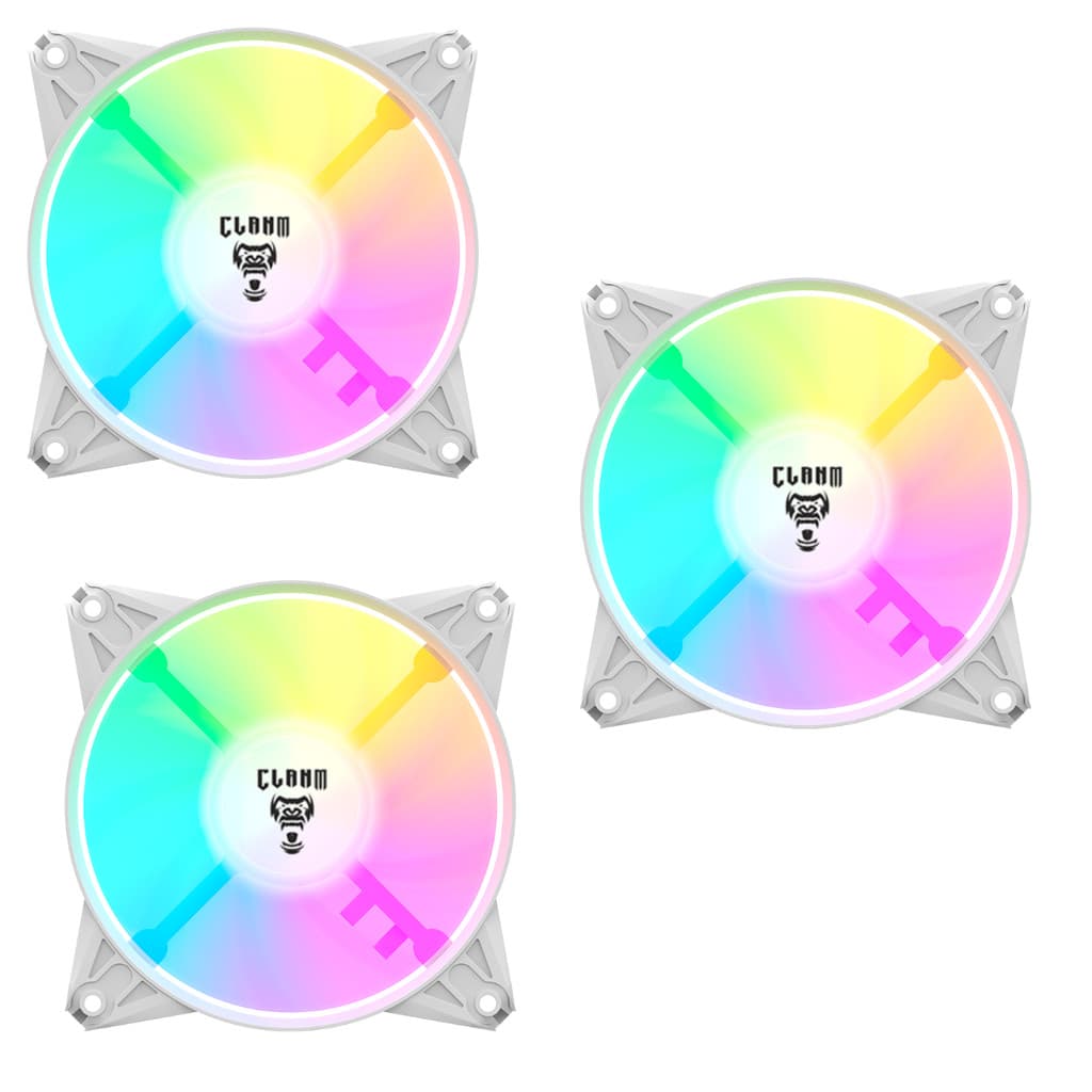 Kit 3x COOLER FAN Gamer Snow Eurus Led Iluminação ARGB CLANM