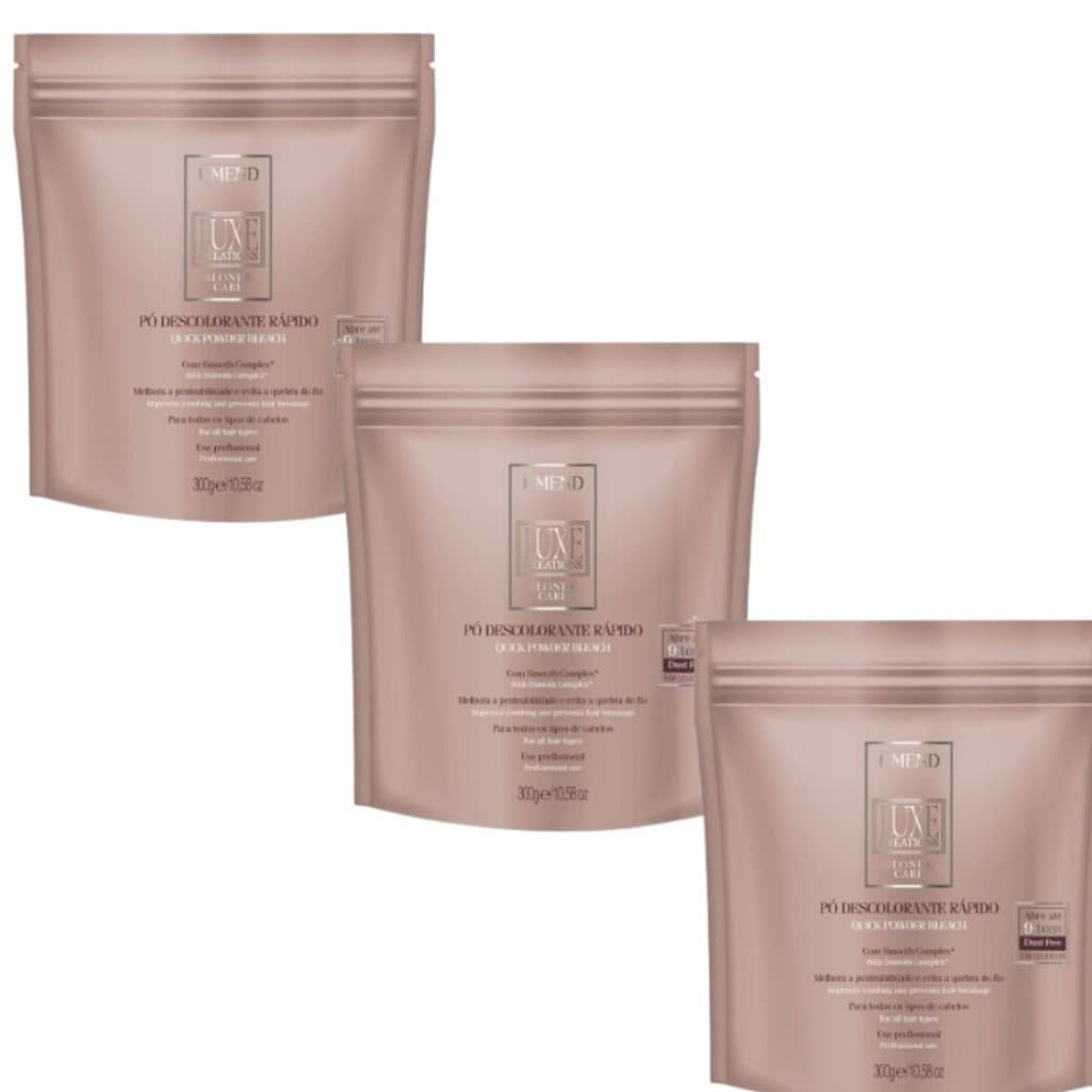 Kit Com 3 Pó Descolorante Rápido Amend Luxe Creations Blonde Care 300g