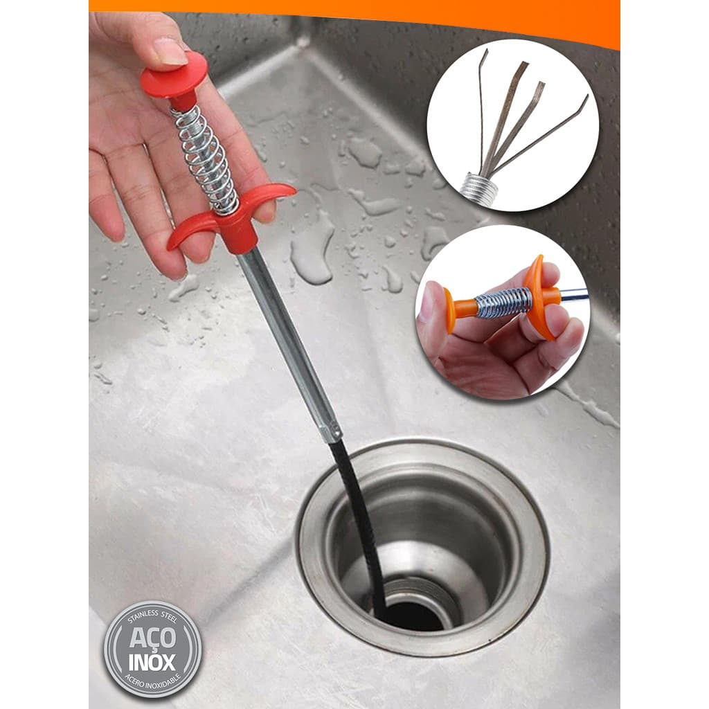 Desentupidor De Ralos Manual Com Garras Aço Inox Multiuso Pegador De Objetos