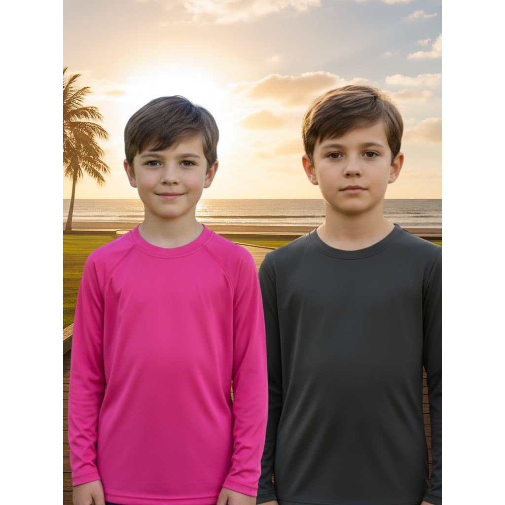 Kit 2 Camisas Para Meninos Proteção Uv Infantil Moda Verão