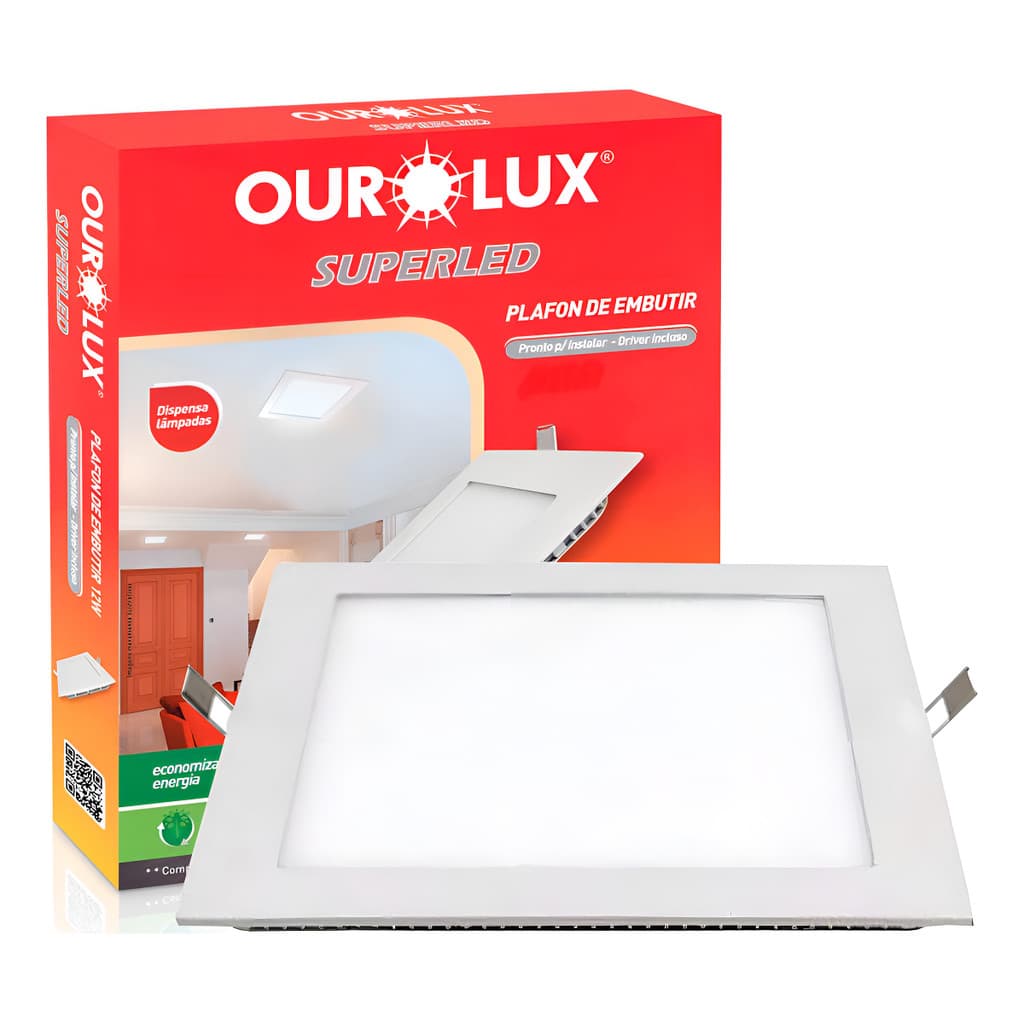 Painel Led Embutir 24W Bivolt 6500K Quadrado Ourolux