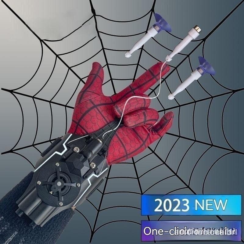 Lançador do Homem-Aranha Coletor de Fio Elétrico Automático Tecnologia Autêntica de Seda de Aranha Brinquedo Preto Corda