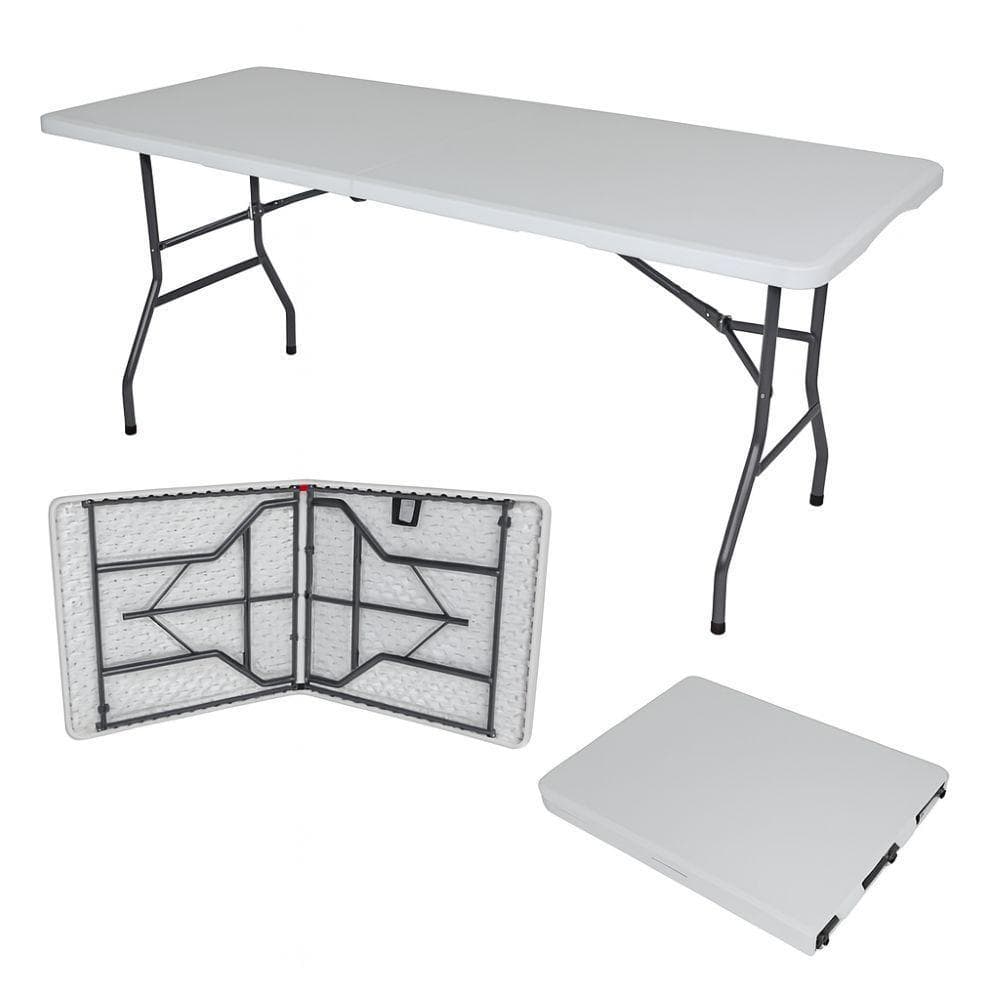 Mesa Dobrável Gallant Vira Maleta Portátil 1,52m Branco com Alça (GMD25A90A-BR)