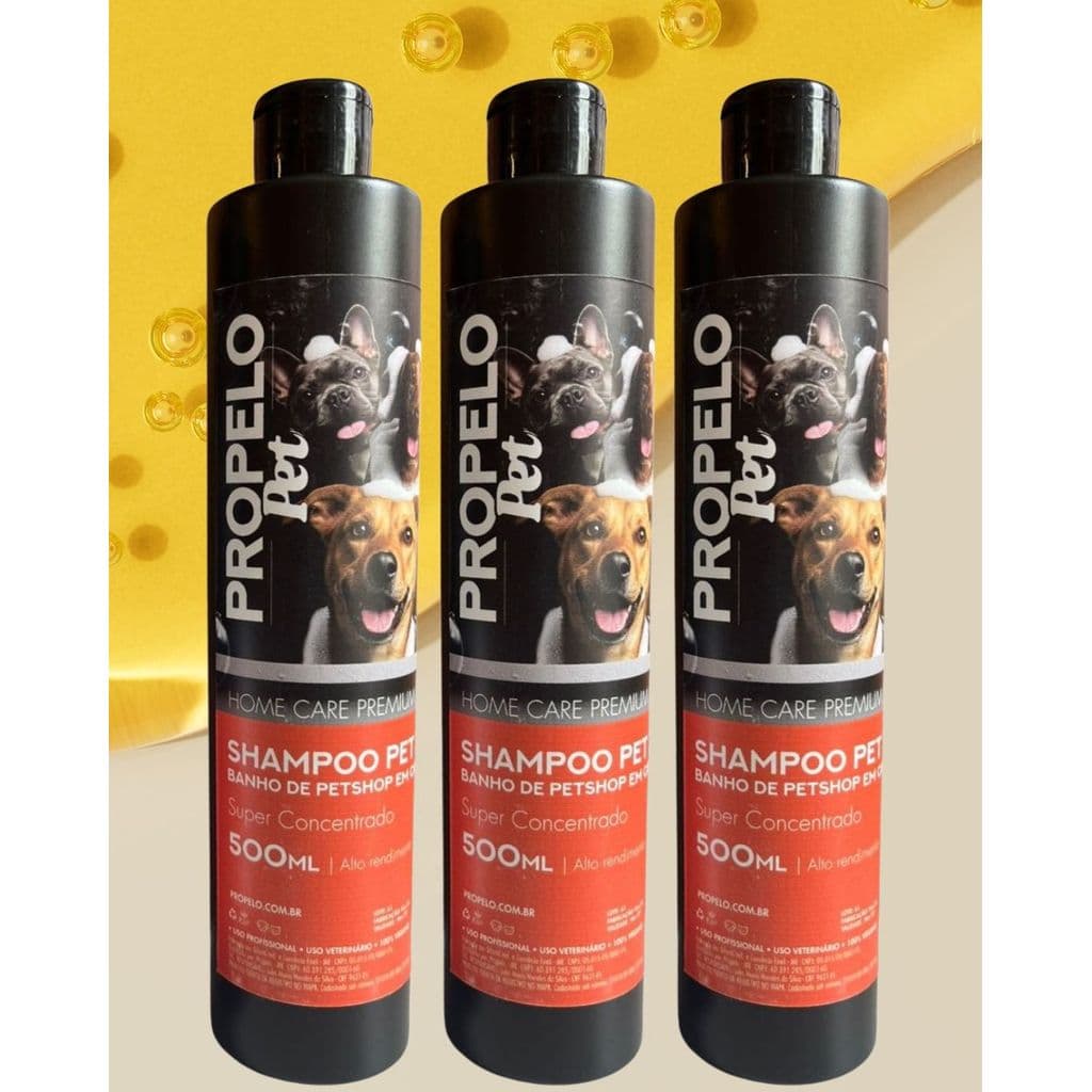 KIT 3 Shampoo e Condicionador Pet 3em1 Banho em Casa 500ml