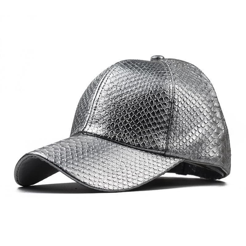 Boné Unissex de Moda em Couro PU com Padrão de Crocodilo, Boné de Beisebol Preto para Homens e Mulheres, Bonés Snapback