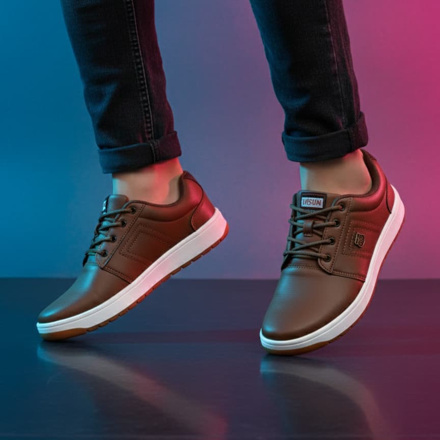 Sapatenis Casual Esportivo Masculino Confortável Estilo em Couro Sintético com Solado Antiderrapante