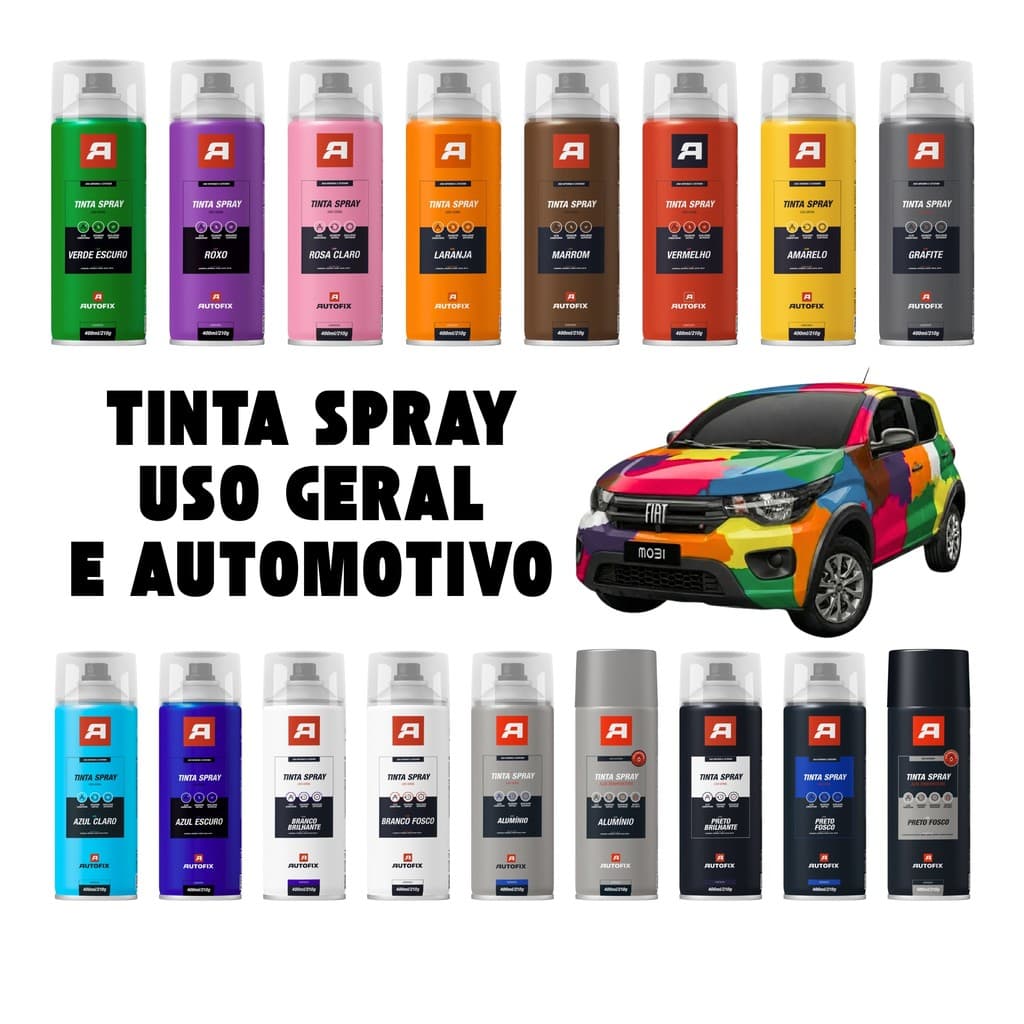Tinta Spray Uso Geral e Automotivo 400ml para Carro, Madeira, Plástico, Metal e Vidro