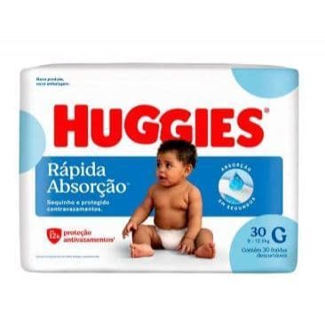 Fralda descartável Huggies Rápida Absorção Tamanho G 30 fraldas Carinho 1