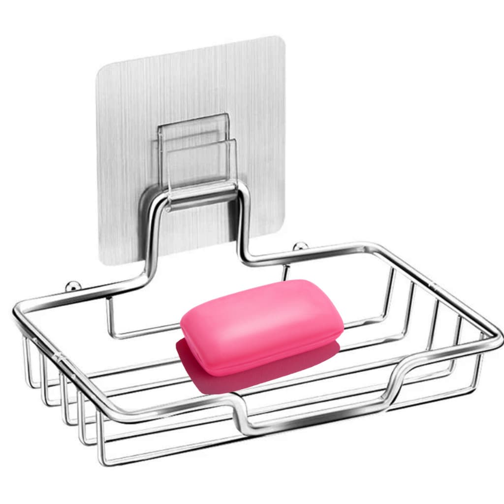 Saboneteira de Parede em  Inox Resistente Antiferrugem  Adesiva Não furar Elegante Suporte