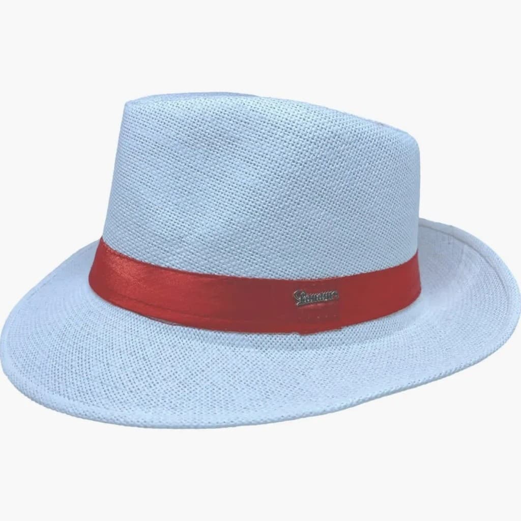 Chapeu Panama Palha Sintetica Aba Larga Moda Tropical
