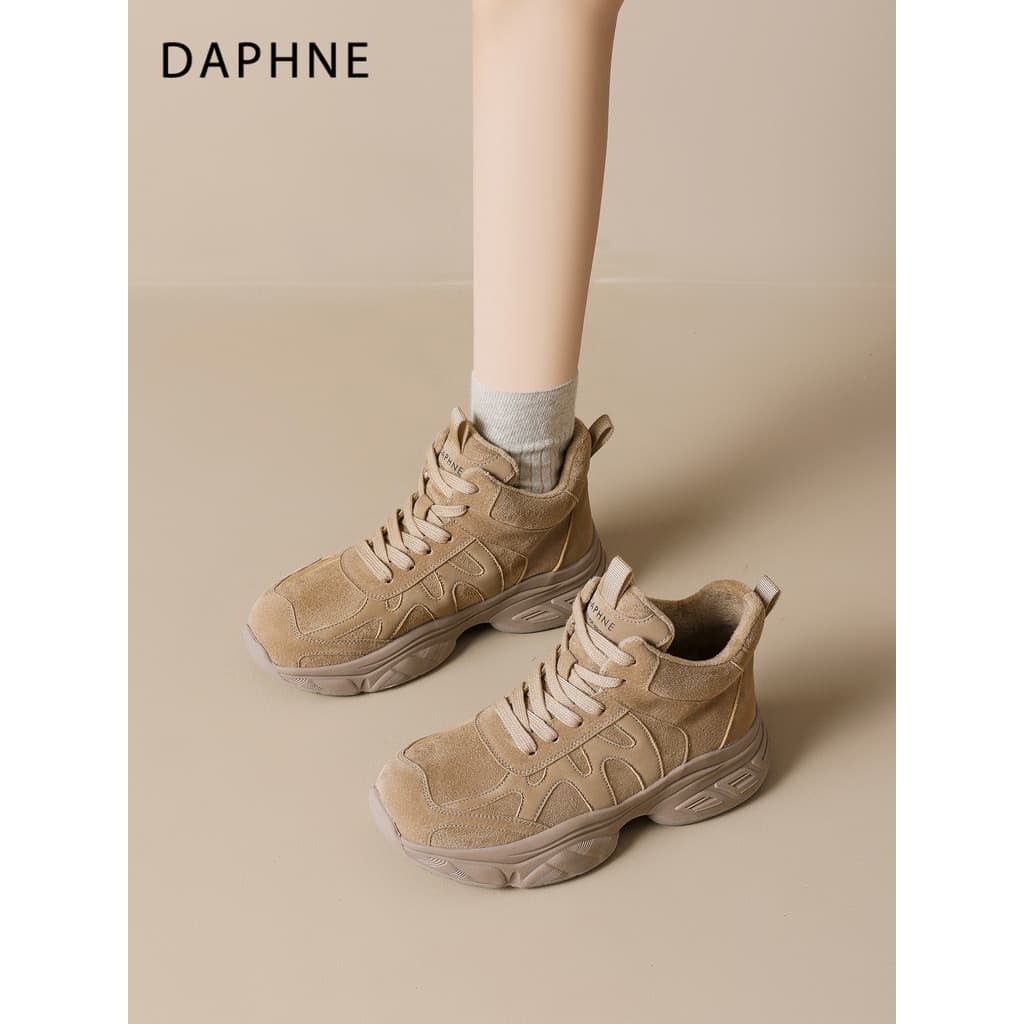 Daphne forro de lã botas de neve quentes femininas 2026 inverno novo estilo de sola grossa esportes sapatos femininos de