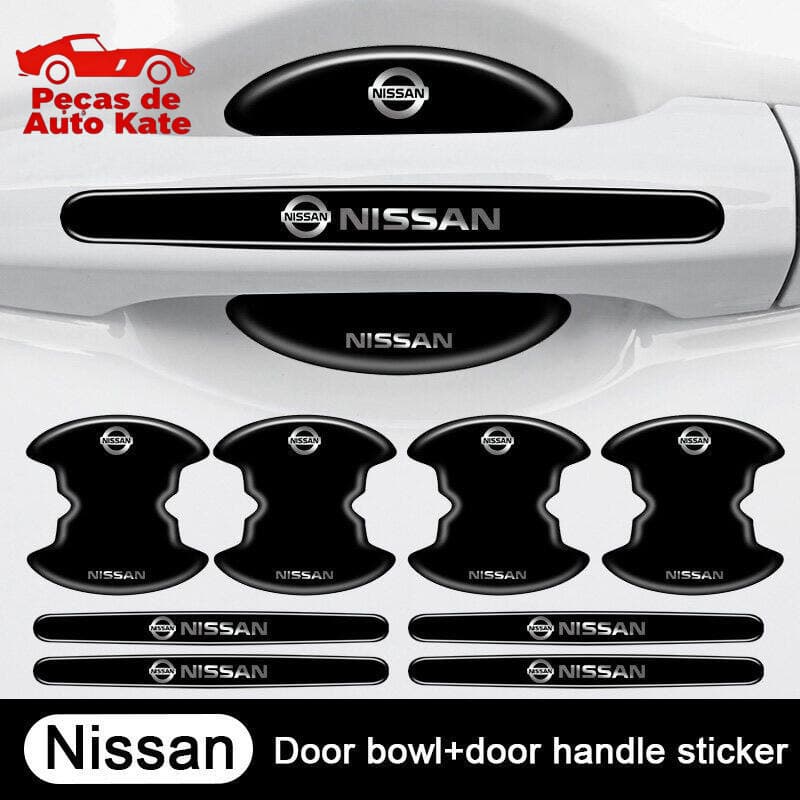 4/8 Unidades Protetor de Maçaneta de Metal com Faixa Anti-Colisão Adequado para Nissan Versa Sentra Altima S85V