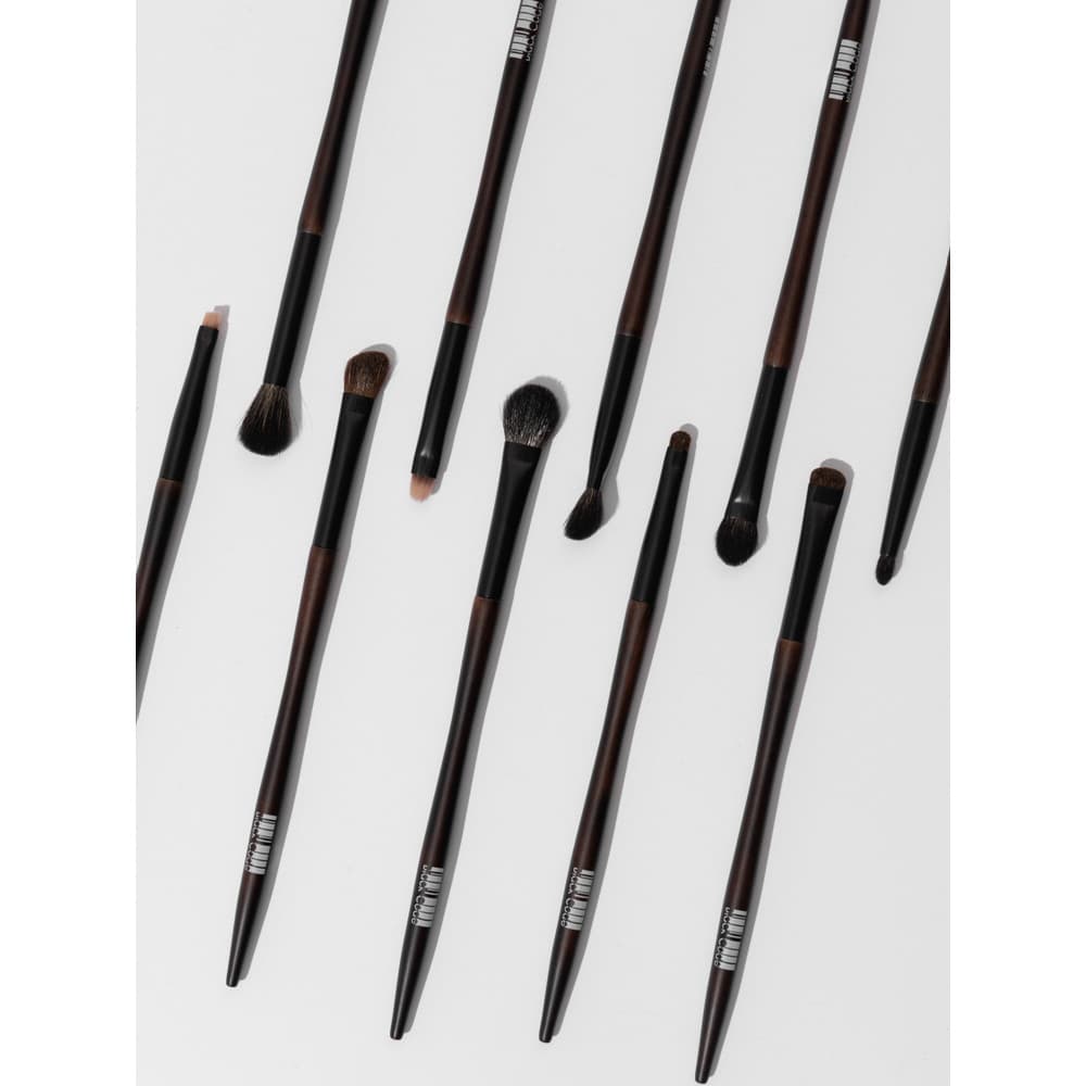 Estrela bolso 10 pincéis de sombra lã pônei cabelo mancha escova chanfrado nariz sombra escova maquiagem conjunto código