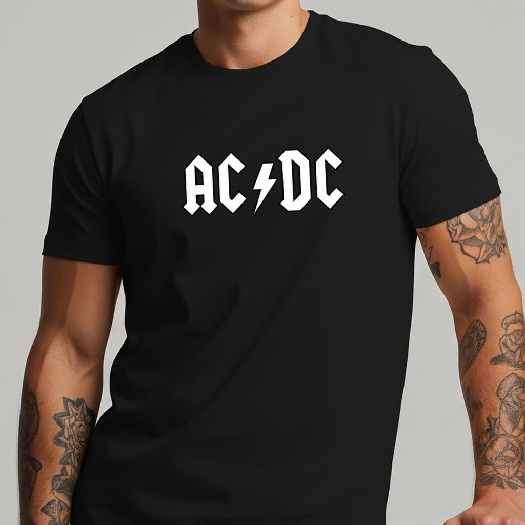 Camiseta Masculina AC DC Rock Estampa Banda Streetwear Básica 100% Algodão