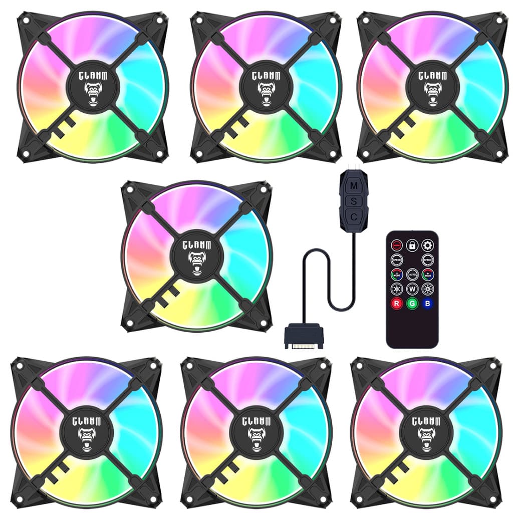Kit 7 COOLER FAN Gamer EURUS ARGB 120mm + Controladora CLANM