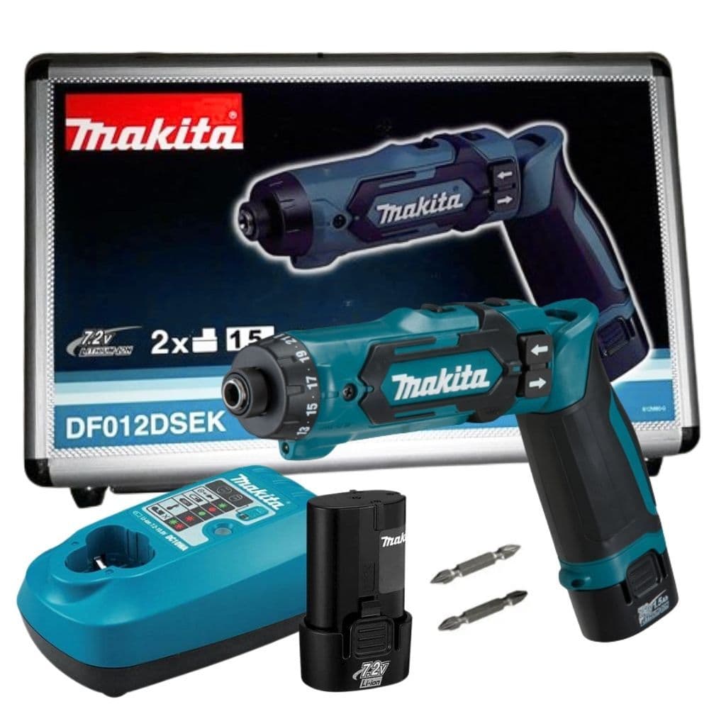 Parafusadeira  Furadeira 14" com 2 Baterias 7.2V, Carregador Bivolt e Maleta de Alumínio DF012DSEK Makita