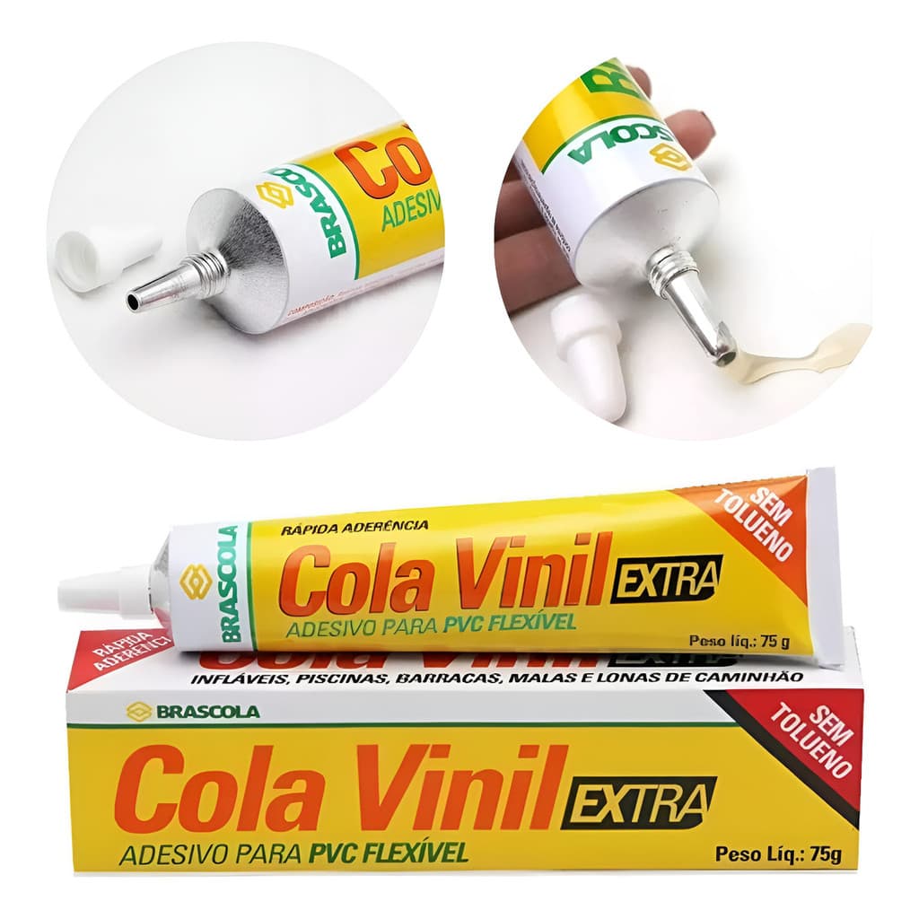 Kit 6 Cola Vinil Extra Adesivo Pvc Flexível 75g Brascola