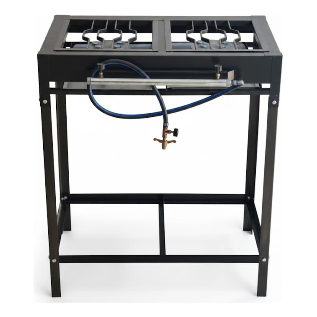 Fogão Industrial 2 Bocas Em Aço Preto Envio Imediato