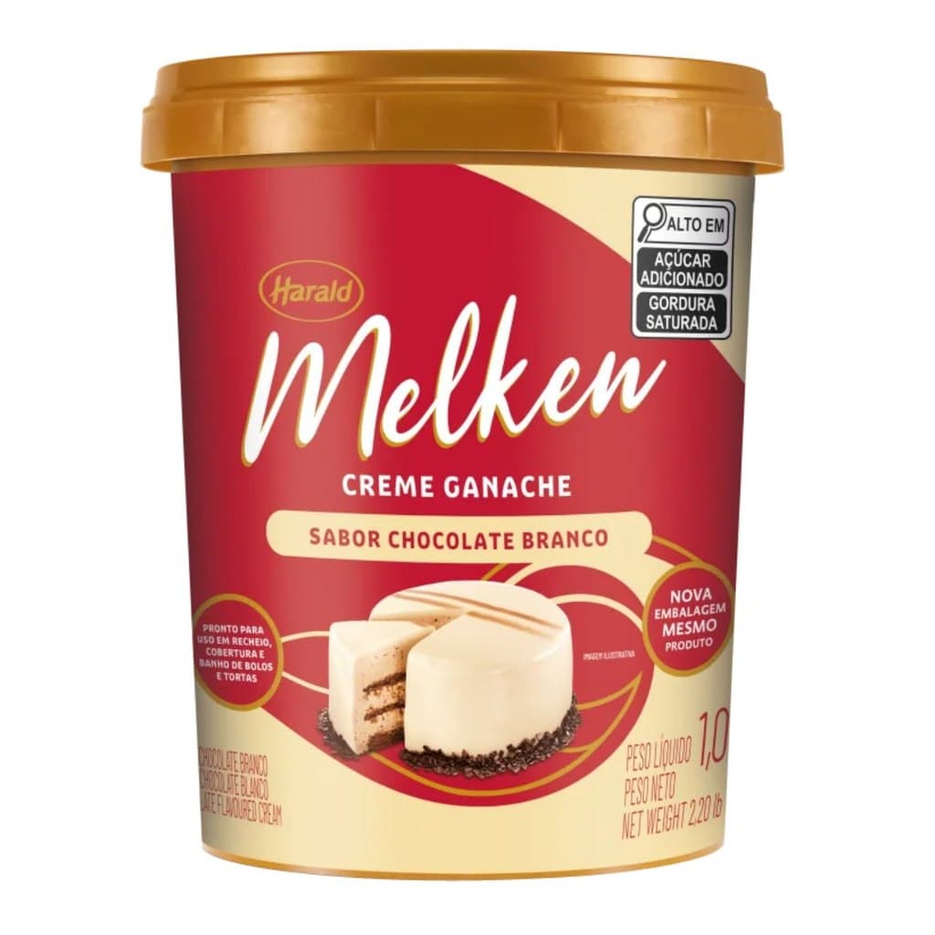 BASE GANACHE CHOCOLATE BRANCO MELKEN 1 KG HARALD