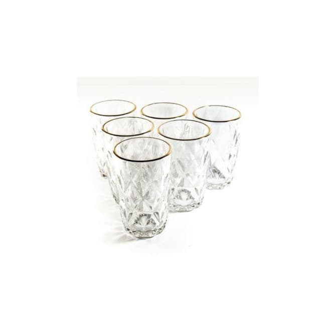 JG 6 COPOS ALTOS BORDA DOURADA 360ML