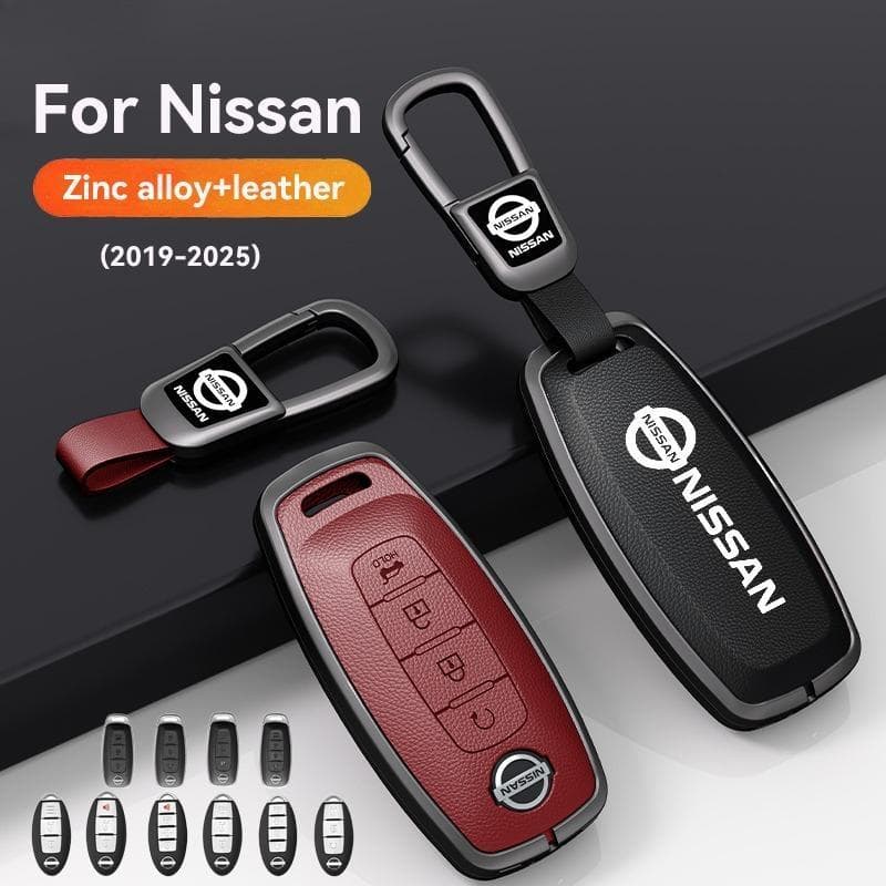 Capa De Chave De Couro De Liga De Zinco Para Nissan 2019-2025 Patrol , Royara , Kicks , Urvan , Almera , Livina , Terra