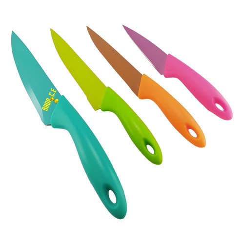Jogo Kit De Facas De Cozinha Jogo 4 Un Coloridas Aço Inox Cor Coloridos