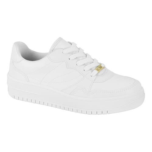 Tênis  Vizzano  Air  Branco  Feminino  Plataforma Force Casual  Branco Lisa Original Espotivo Oferta