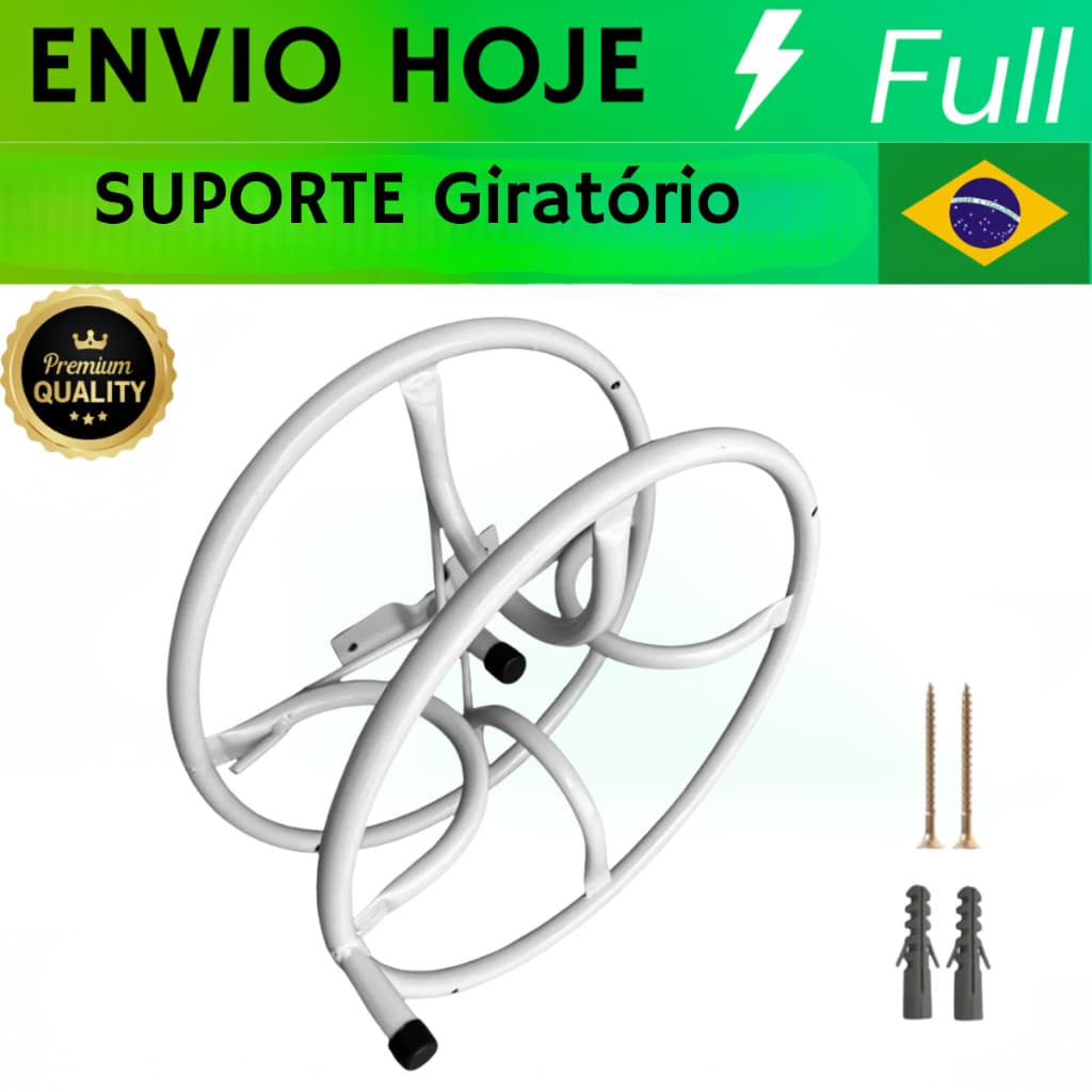 Suporte Enrolador De Mangueira Giratório Jardim Parede Ferro ARS