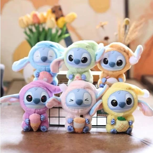 Stitch Brinquedo de Pelúcia Caixa Supresa Serie Coma Antes de Dormir Pijama Chaveiro