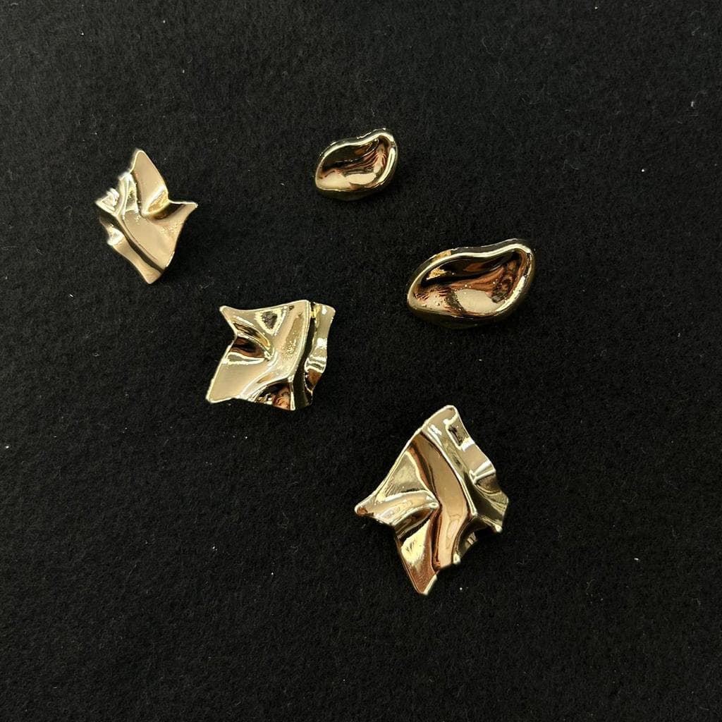 Kit 4 ou 8 Botões Orgânicos Luxo Botão Metal Moderno Dourado Blazer Blaser
