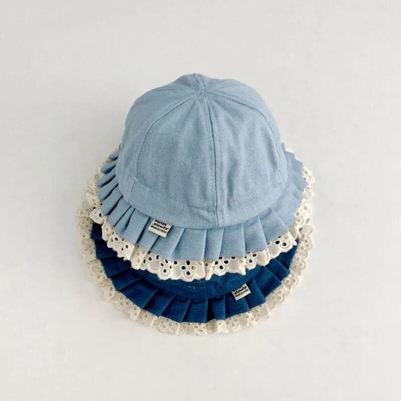 Chapéus de pescador respiráveis para bebês, chapéus de renda para primavera e outono, chapéus de sol para meninas, chapé