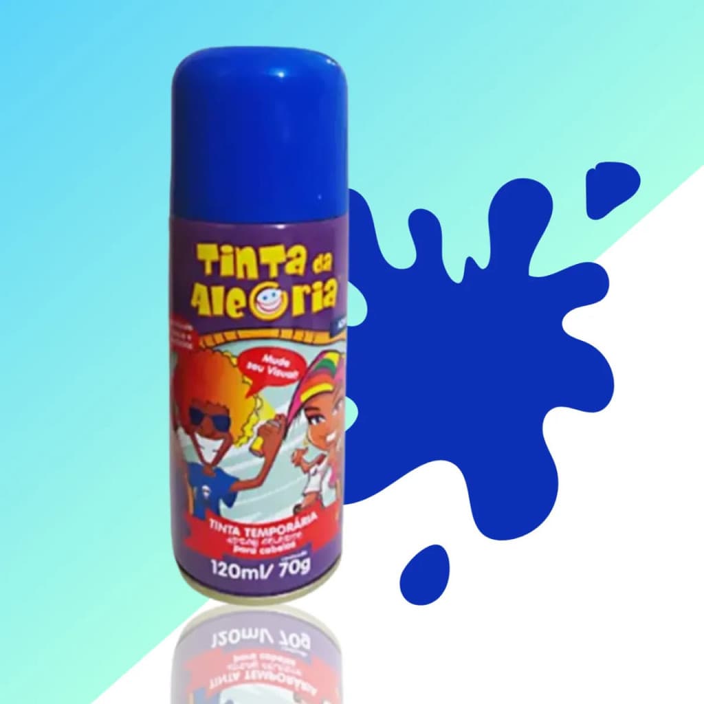 Tinta Spray Temporário Para Cabelo 150Ml AZUL
