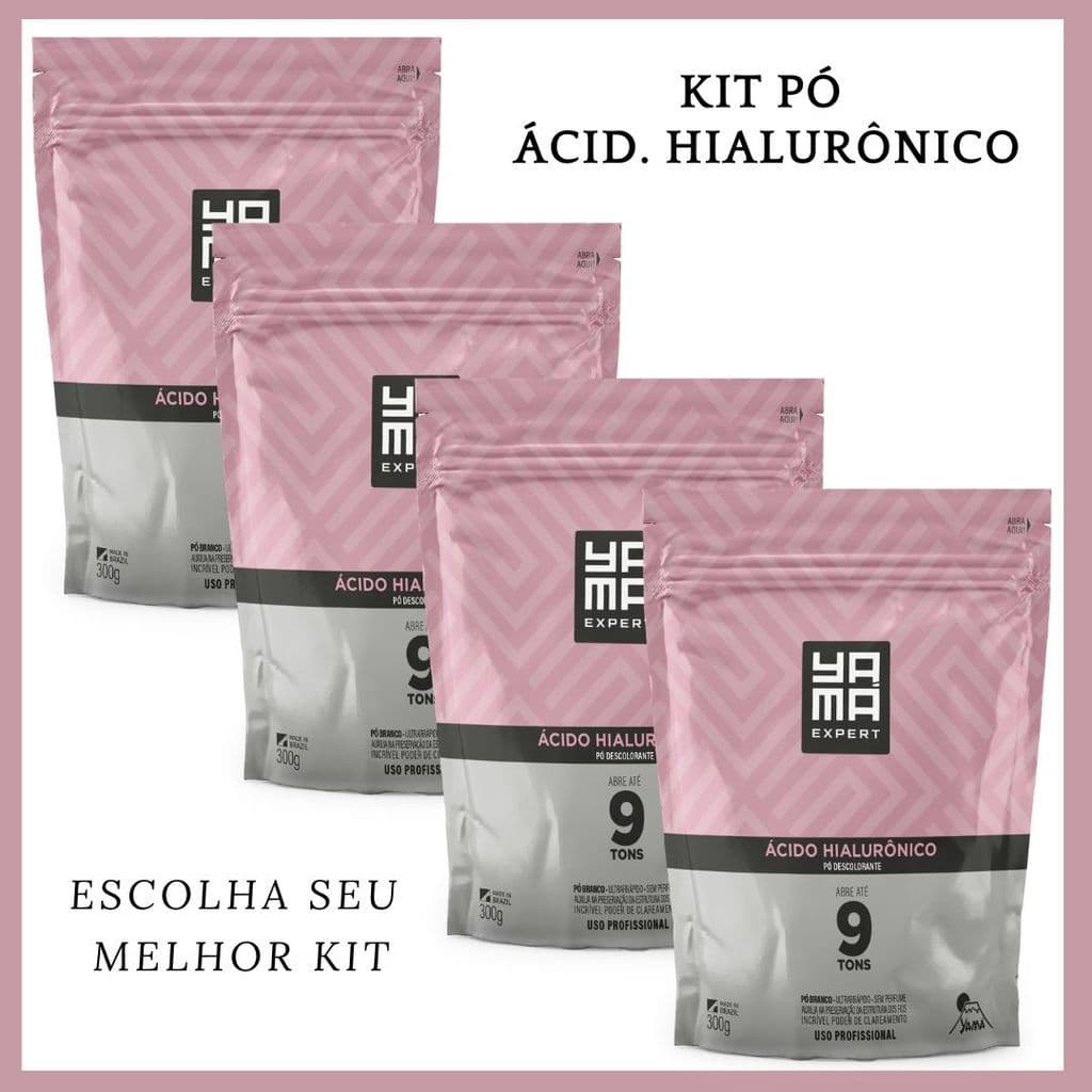 Pó Descolorante Ácido Hialurônico 300g – Abre Até 9 Tons | Escolha de 1 a 4 Unidades!