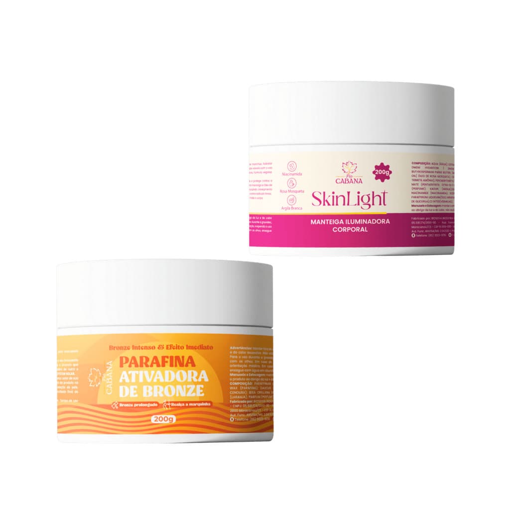 Kit Parafina Bronze + Manteiga SkinLight Fio Cabana | Bronze Intenso Pele Iluminada e Hidratada