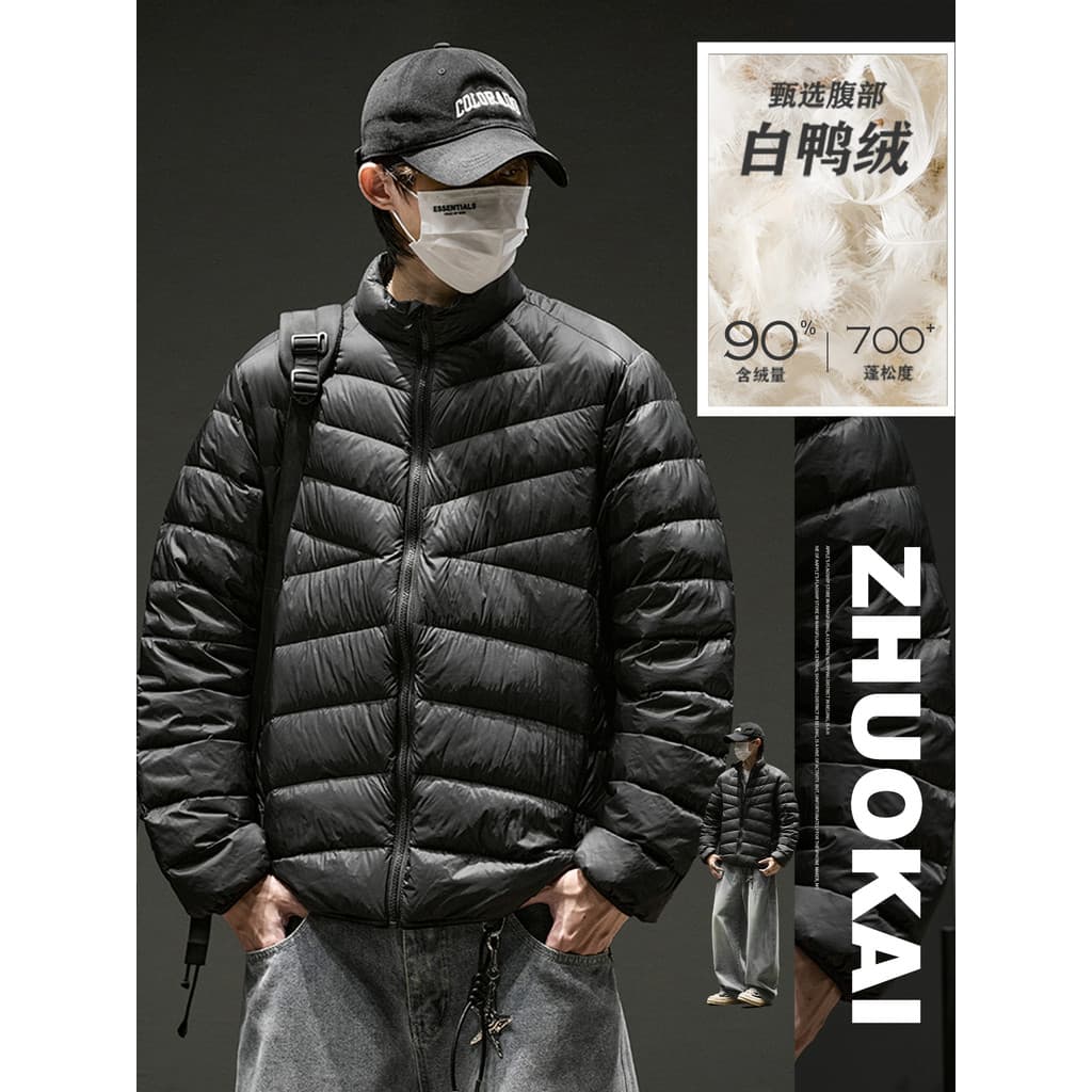 Costelas de reposição para baixo jaqueta masculina outono inverno ao ar livre à prova de vento quente jaqueta acolchoada
